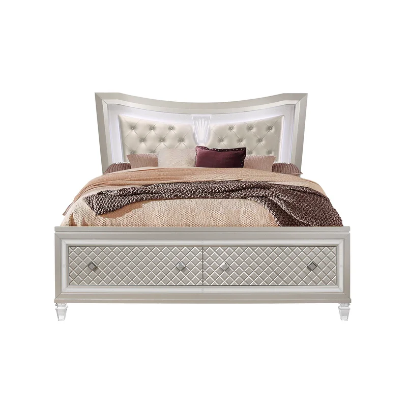 Paris - King Bed With LED - Champagne