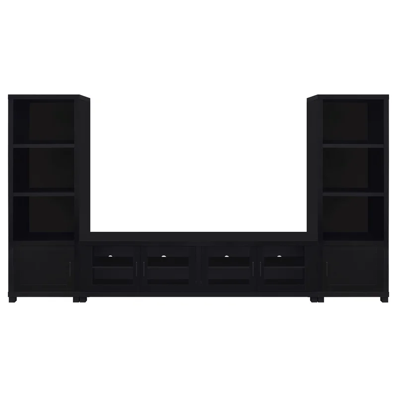 Sachin 3-piece Entertainment Center 79-inch TV Stand Black