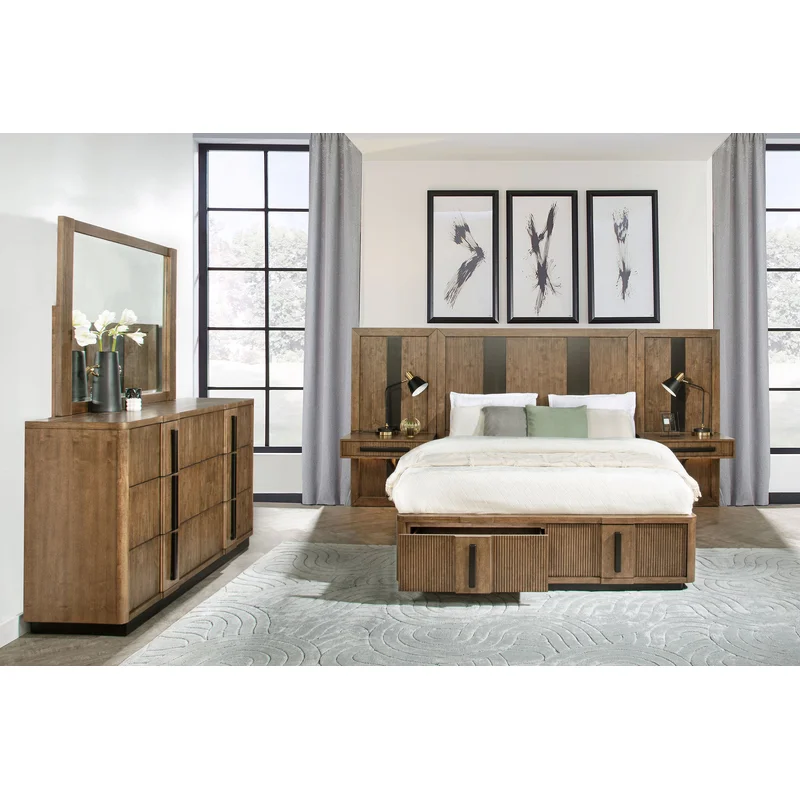 Terrace 5-piece California King Panel Bedroom Set Ash Brown