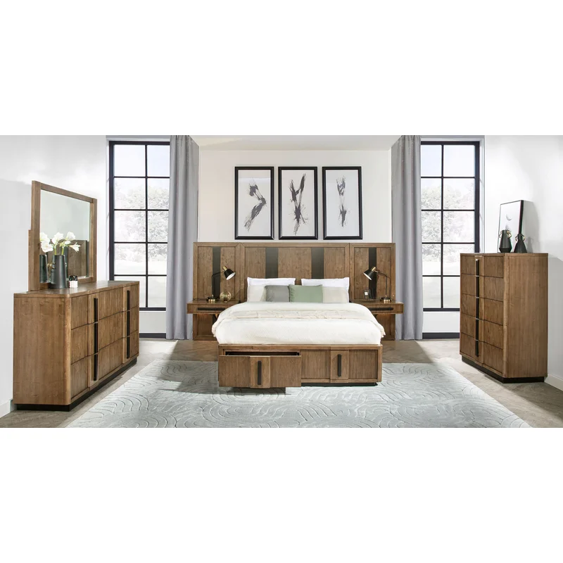Terrace 6-piece Eastern King Panel Bedroom Set Ash Brown