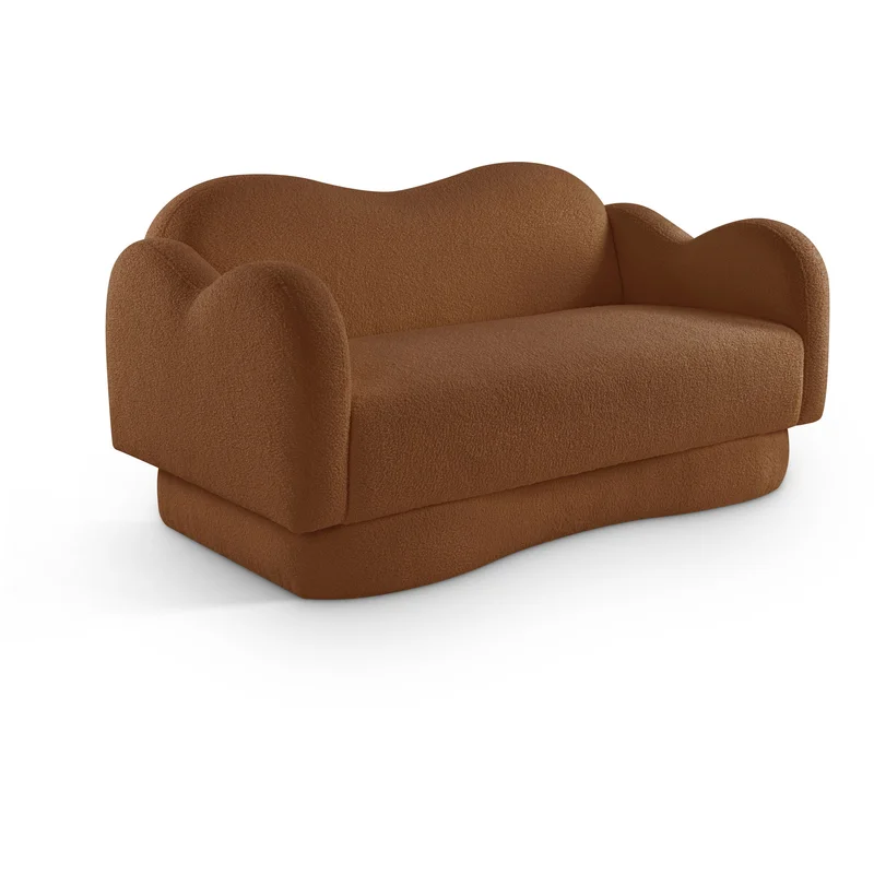 Bloom - Teddy Fabric Loveseat - Saddle