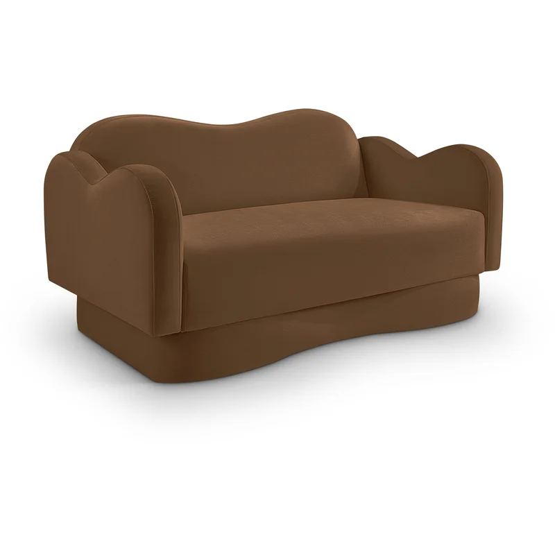 Bloom - Velvet Loveseat - Saddle