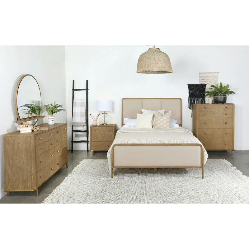 Arini 5-piece Eastern King Bedroom Set Cream and Sand Wash