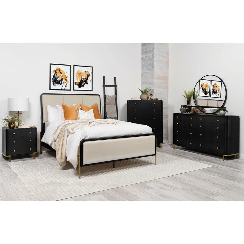 Arini 5-piece Queen Bedroom Set Cream and Black