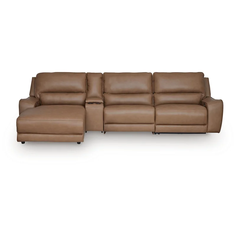 DeepWakes 4-Piece Reclining Sectional with Chaise and Storage Console