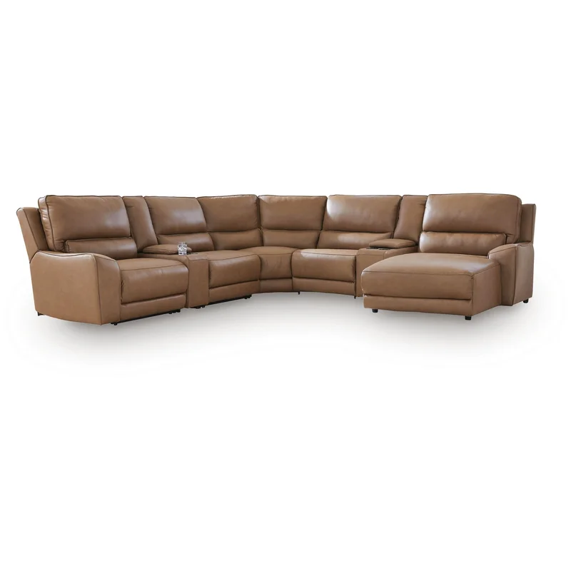 DeepWakes 7-Piece Reclining Sectional with Chaise and Storage Consoles