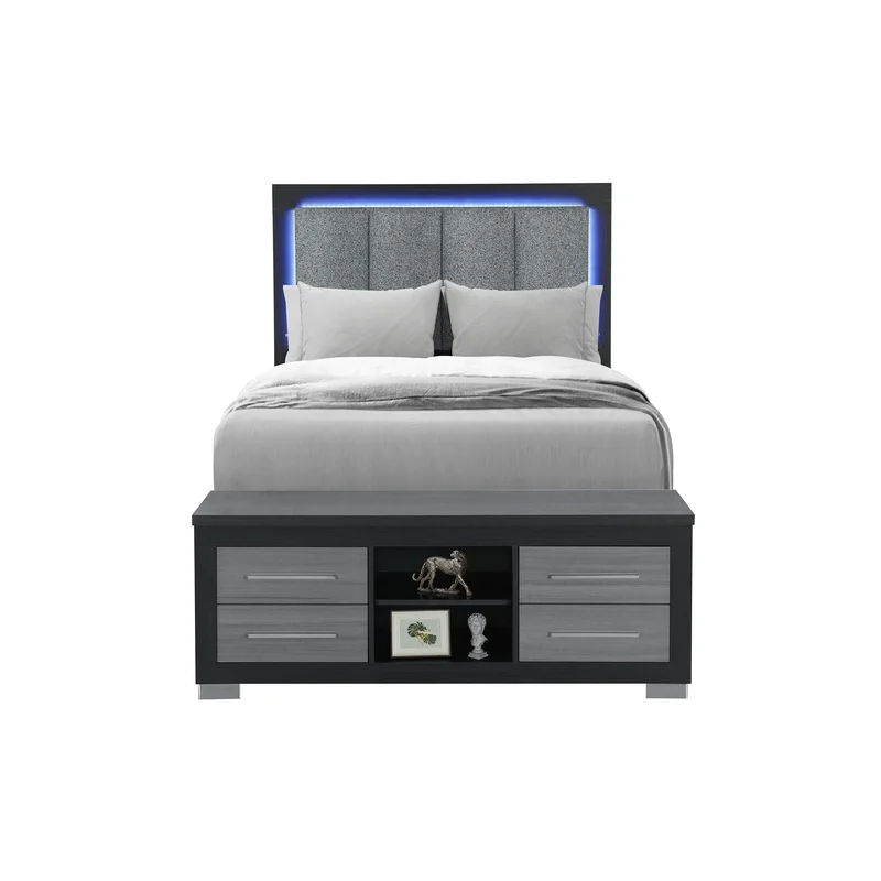 Emma - Full Bed - Black / Gray