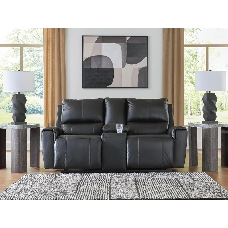 Glossmore DBL Rec Loveseat w/Console