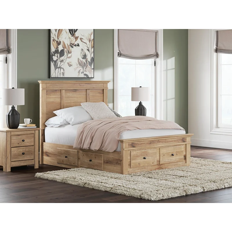 Makidern Full Panel Storage Bed