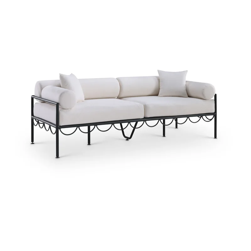 Portofino - Resilient Water Repellent Fabric 85.75" Upholstered Outdoor Patio Sofa