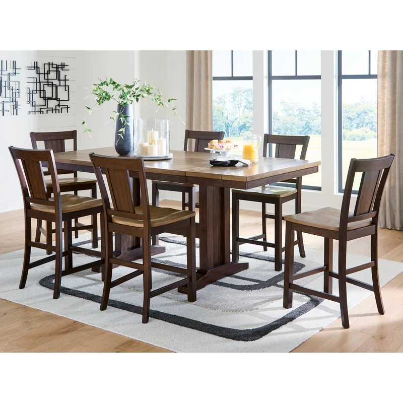 Rylandeen Counter Height Dining Table and 6 Barstools