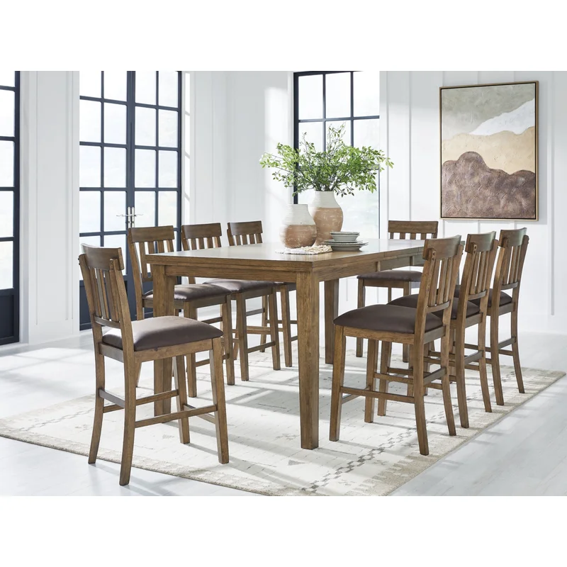 Urbinforte Counter Height Dining Table and 8 Barstools