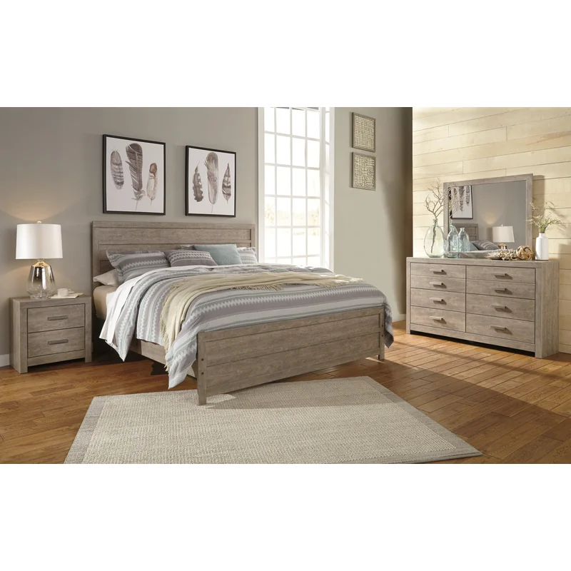 Culverbach King Panel Bed with Mirrored Dresser