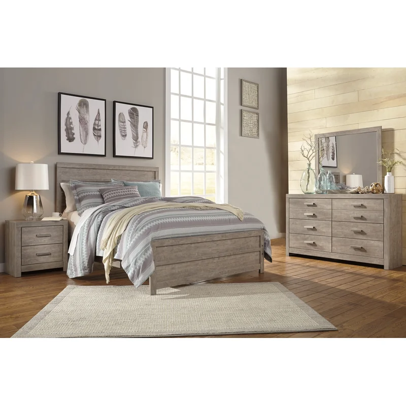 Culverbach Queen Panel Bed with Mirrored Dresser