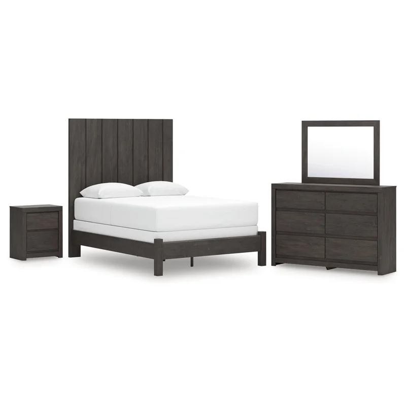 Fraluna Queen Panel Bed Dresser Mirror and Nightstand