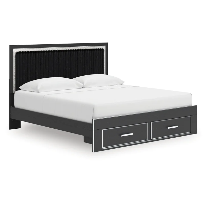 Birmonton King Upholstered Panel Storage Bed