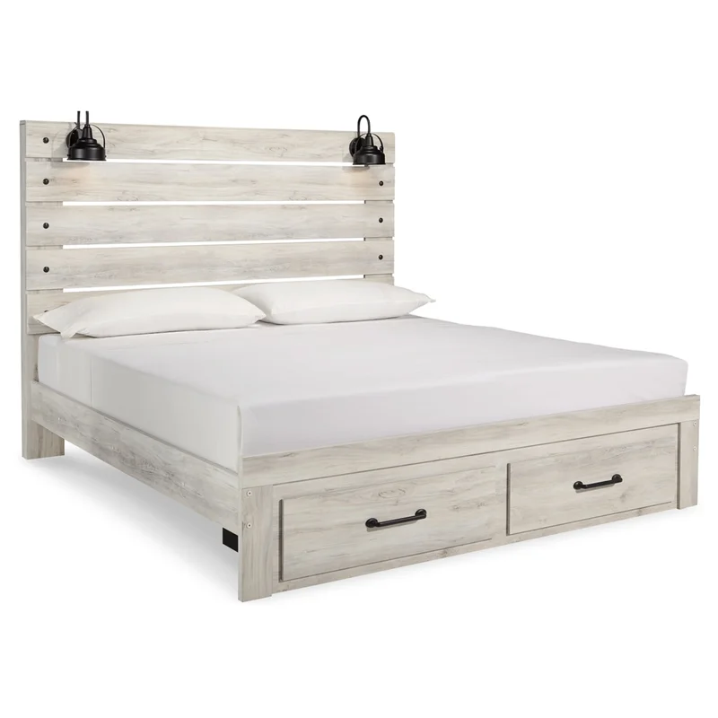 Cambeck King Panel Bed with 2 Storage Drawers