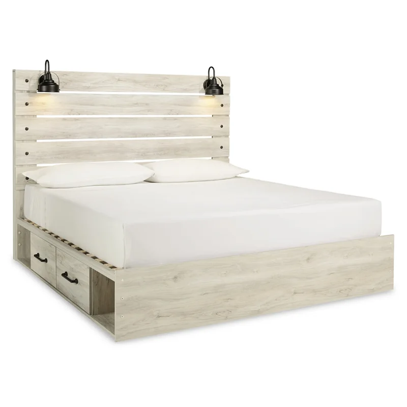Cambeck King Panel Bed with 4 Storage Drawers
