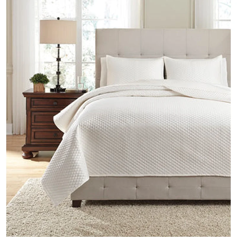 Waffle Texture 3-Piece Queen Quilt Set