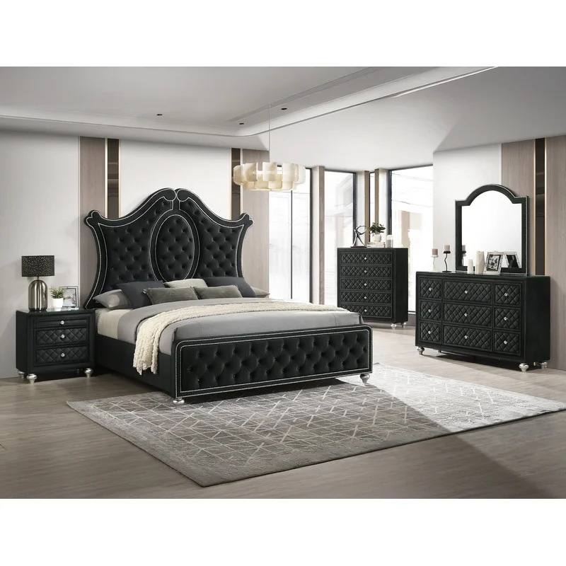 Cameo Dresser Mirror - Black