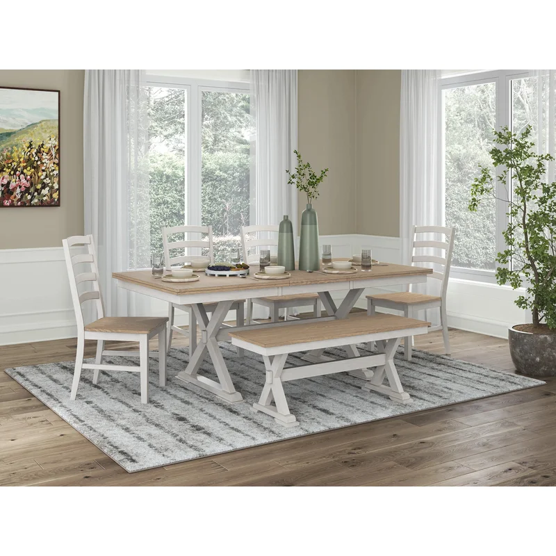 Wildenauer & Purlaney 6PC Dining Table Set w/ Bench