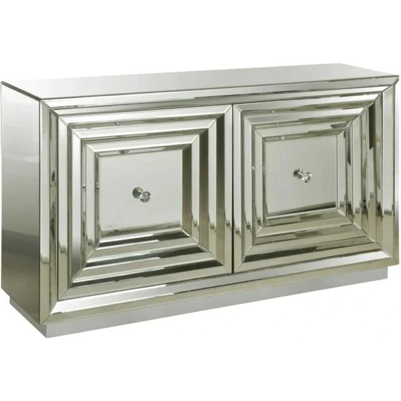 2-Door Stepped Mirror Cabinet