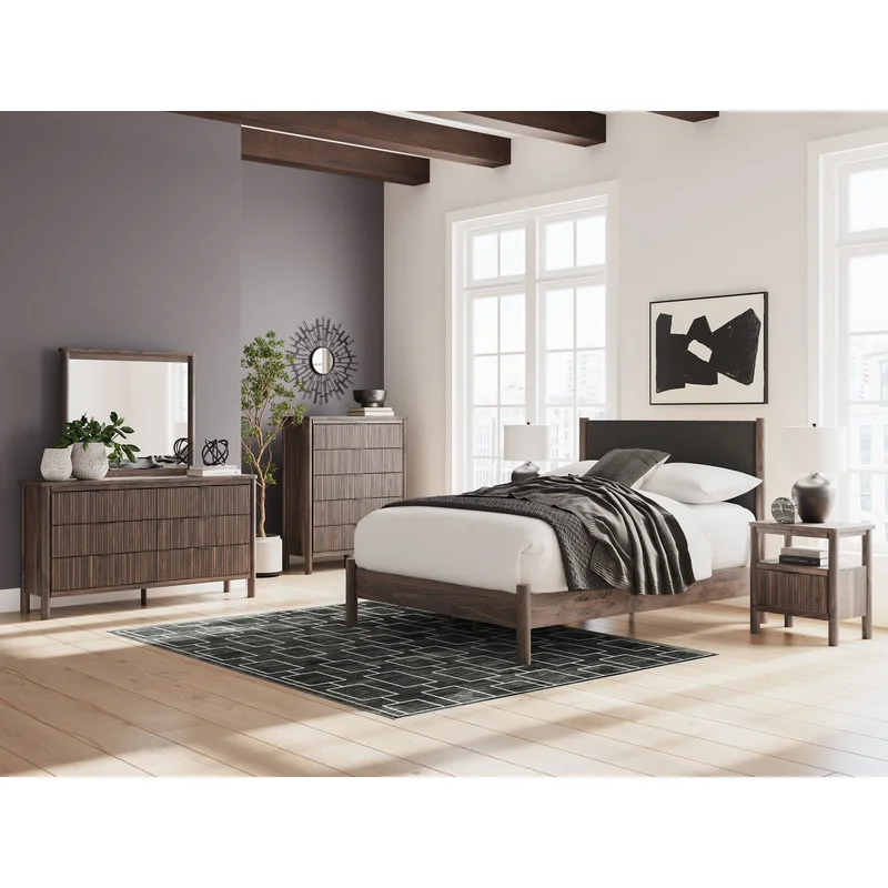 Cadmori Queen Upholstered Panel Bed 4PC Set