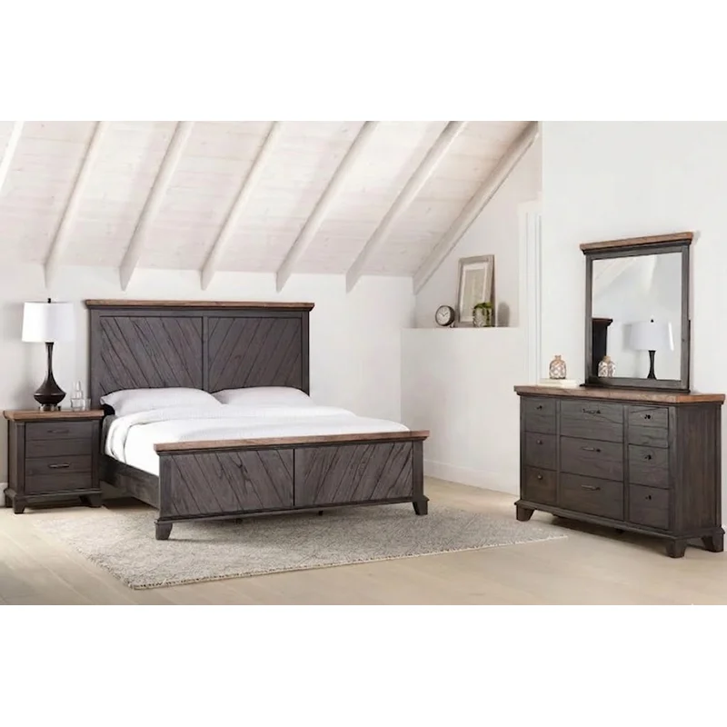 Bear Creek Queen Brown 4PC Bedroom Set