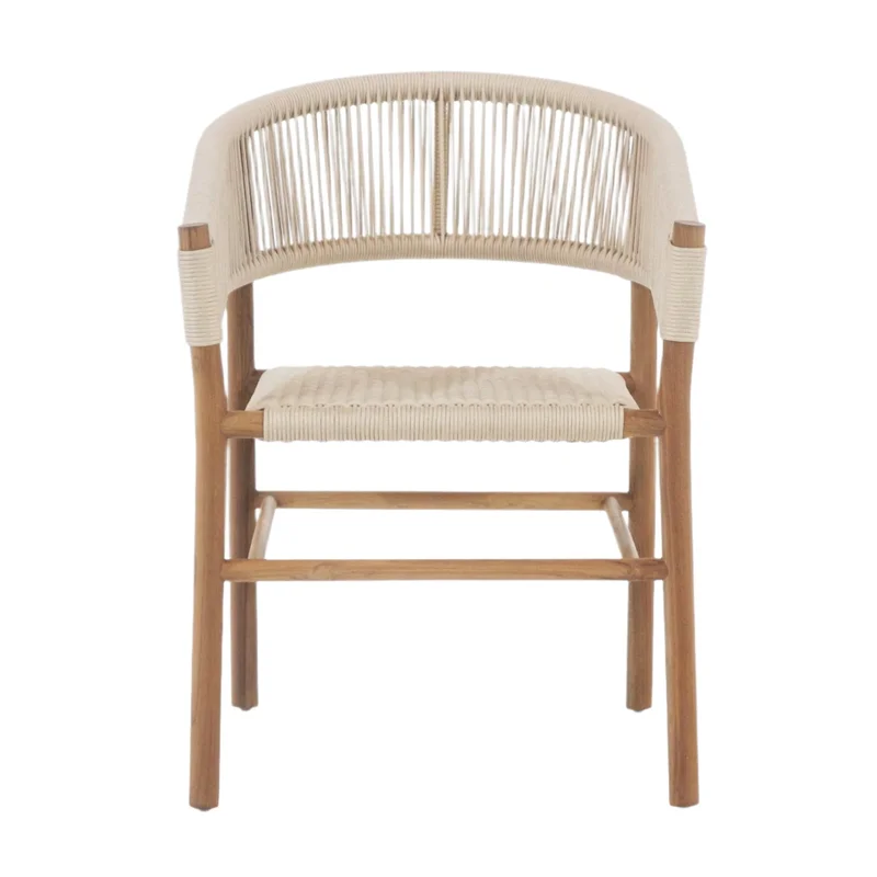 Macy Teak & Polypropylene Woven Dining Chair