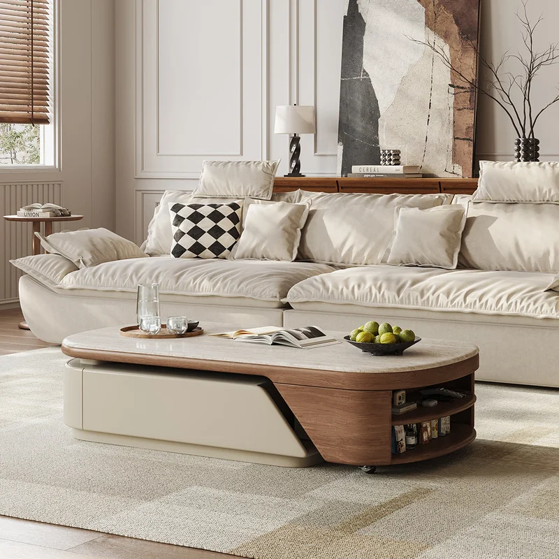 Zubair Oval Extendable Coffee Table With Storage