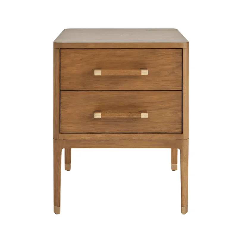 Artemois Solid Wood and Brass Nightstand Large Size