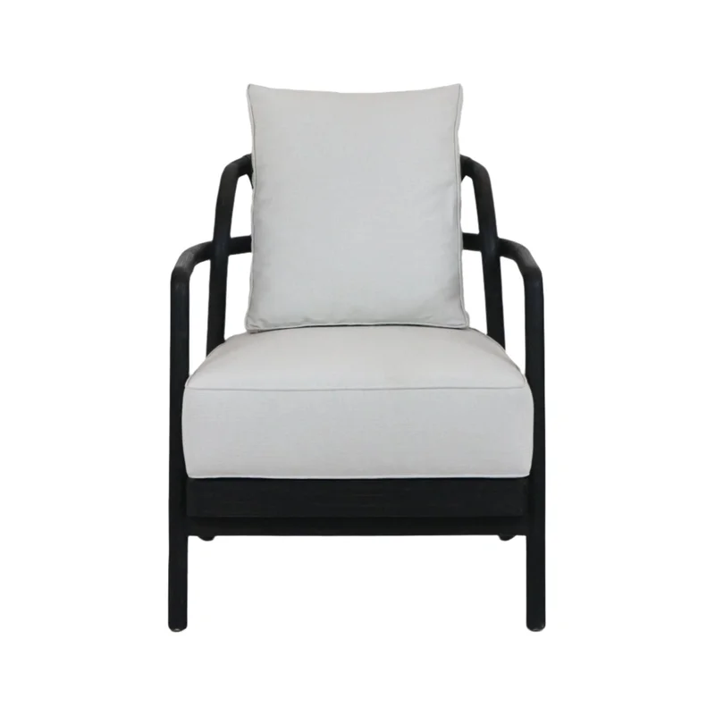 Cabriche Solid Teak & Leather Arm Chair
