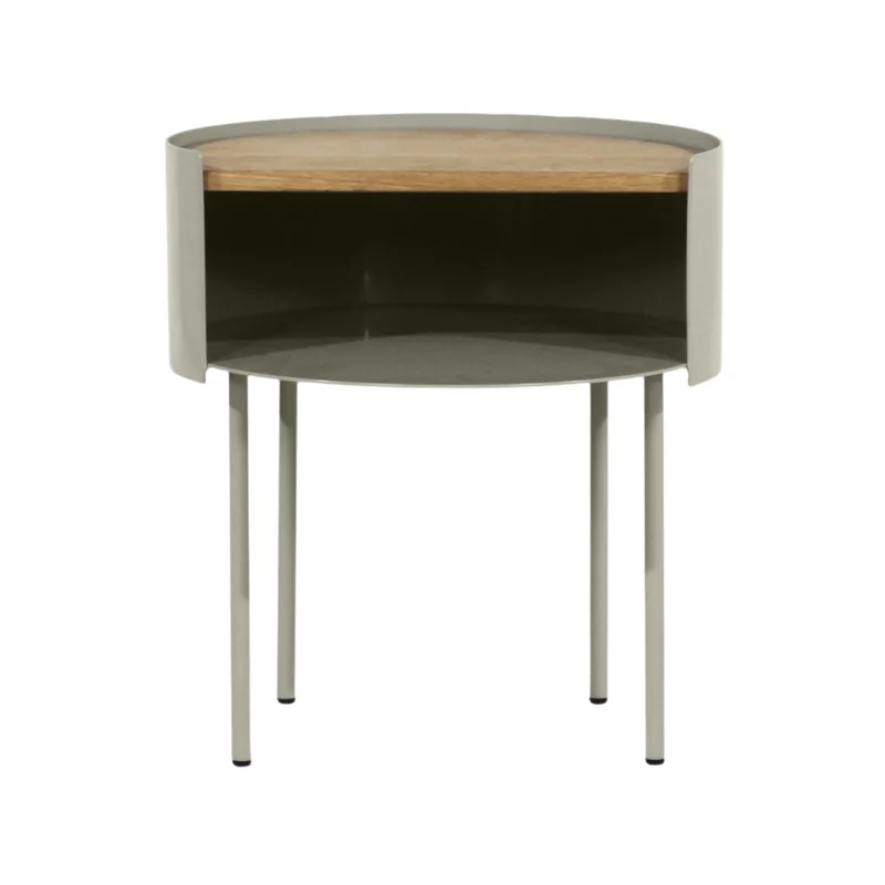 Veilleuse Nightstand With White Oak And Light Gray PC