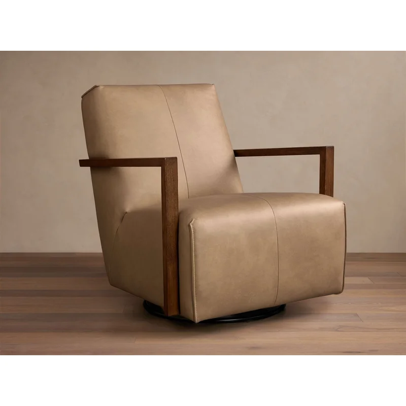 Walsh Leather Swivel Glider