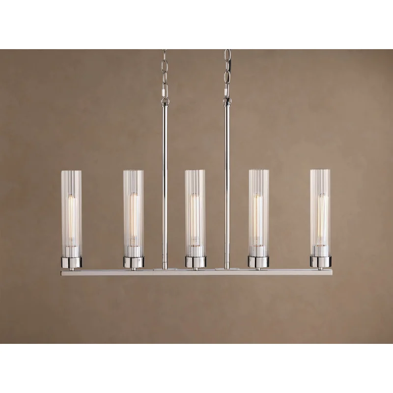 Andreas Linear Chandelier in Nickel