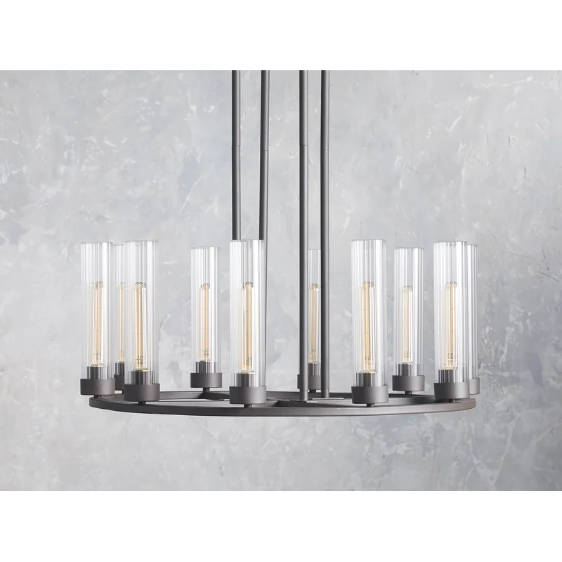 Andreas 10-Light Round Chandelier in Bronze