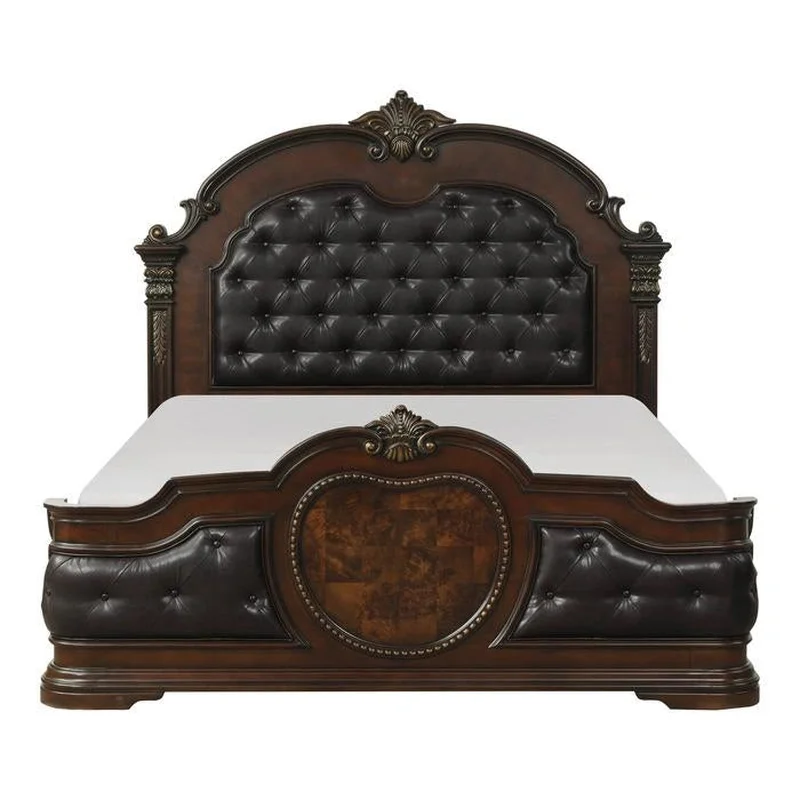 Antoinetta Queen Panel Bed in Warm Cherry 1919-1*