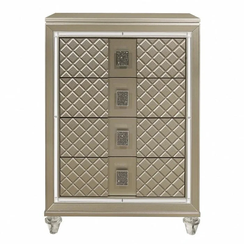 Youth Loudon 4 Drawer Chest in Champagne Metallic B1515-9