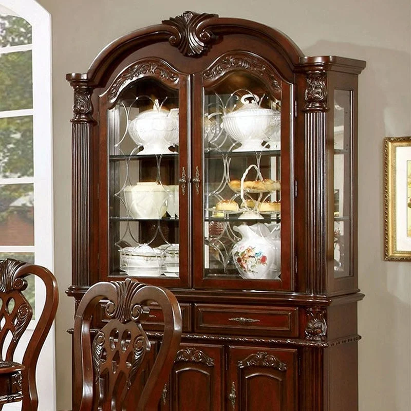 ELANA Brown Cherry Hutch & Buffet Cherry