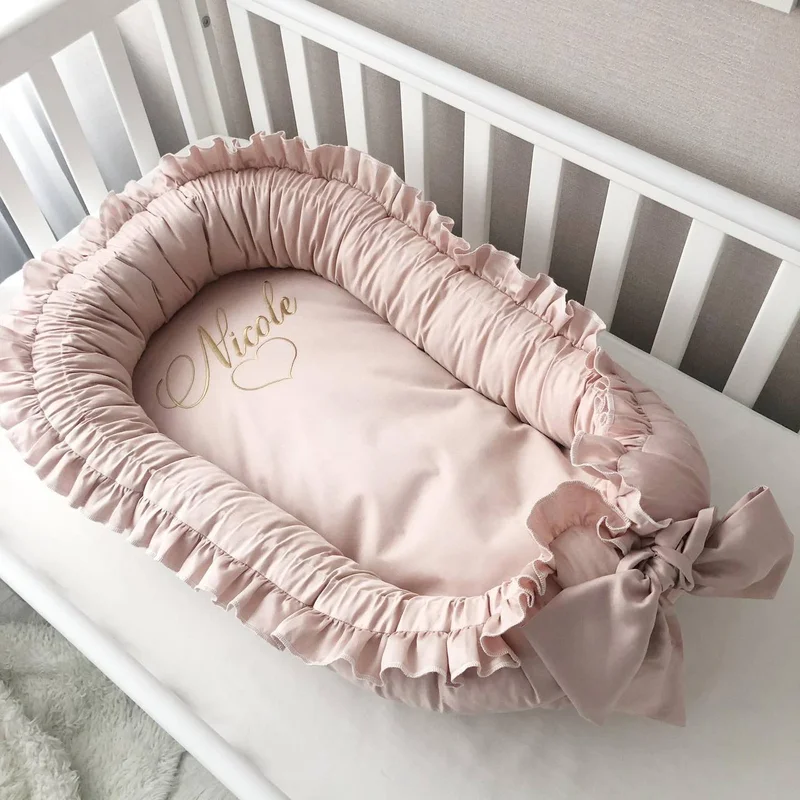 Baby nest "Powder Pink" with bow