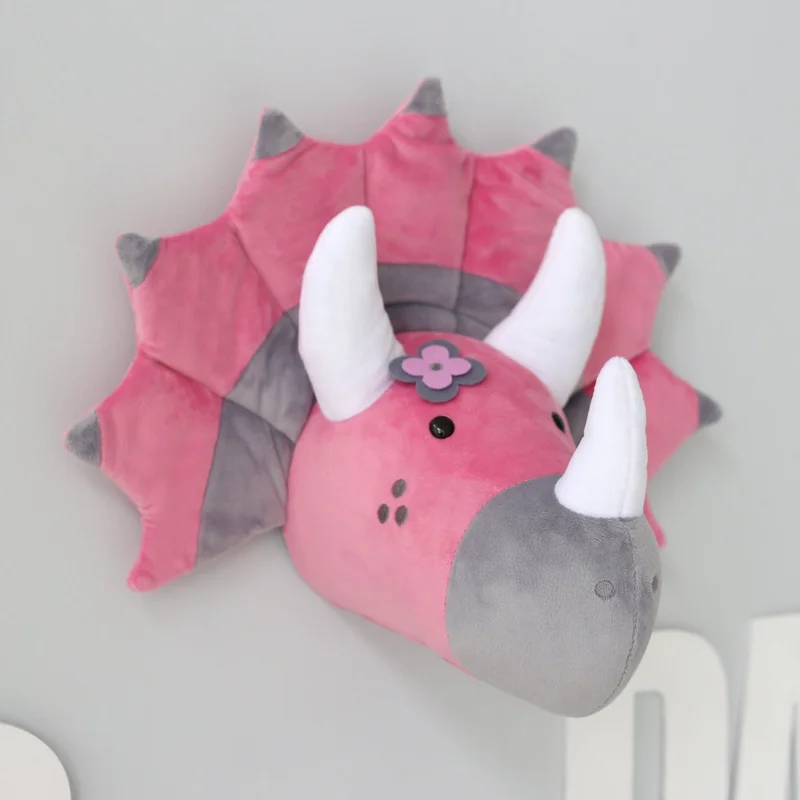 Pink Dinosaur Head Wall Mount Decor For girls Room Dino Wall Hanging Nursery Decor