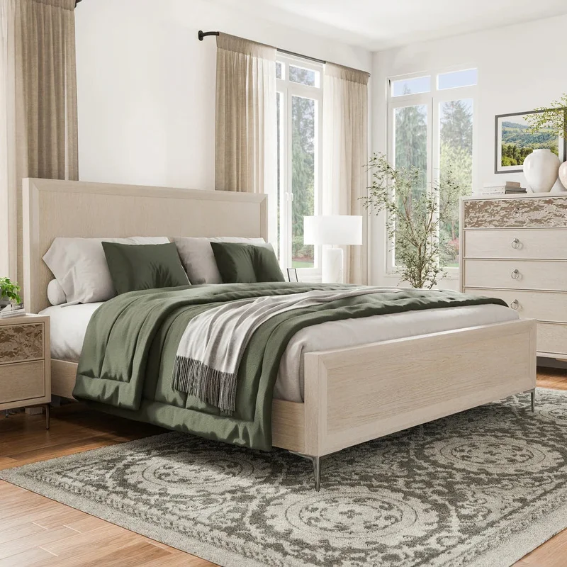 Bashford Modern King Bed - Oak