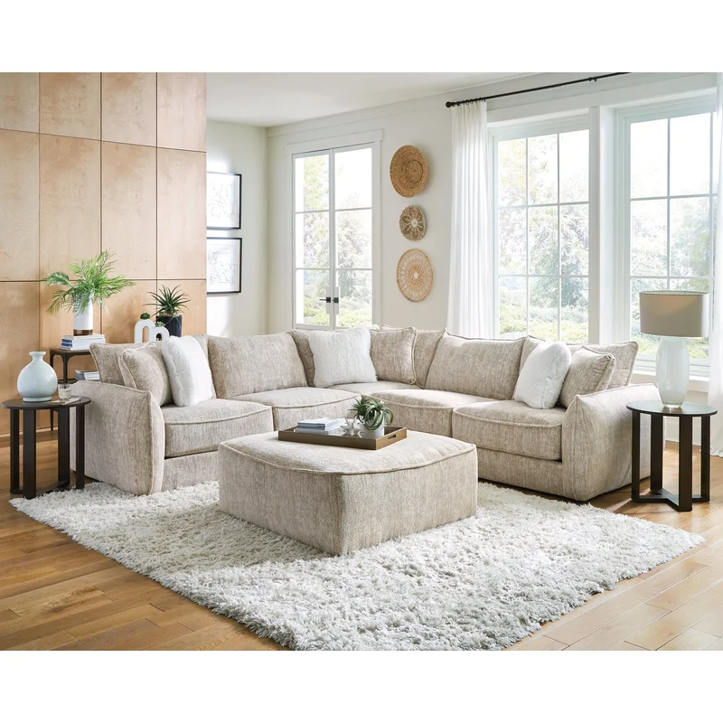 Bucktown Parchment Linen Sectional Sofa - Catnapper Model 2306