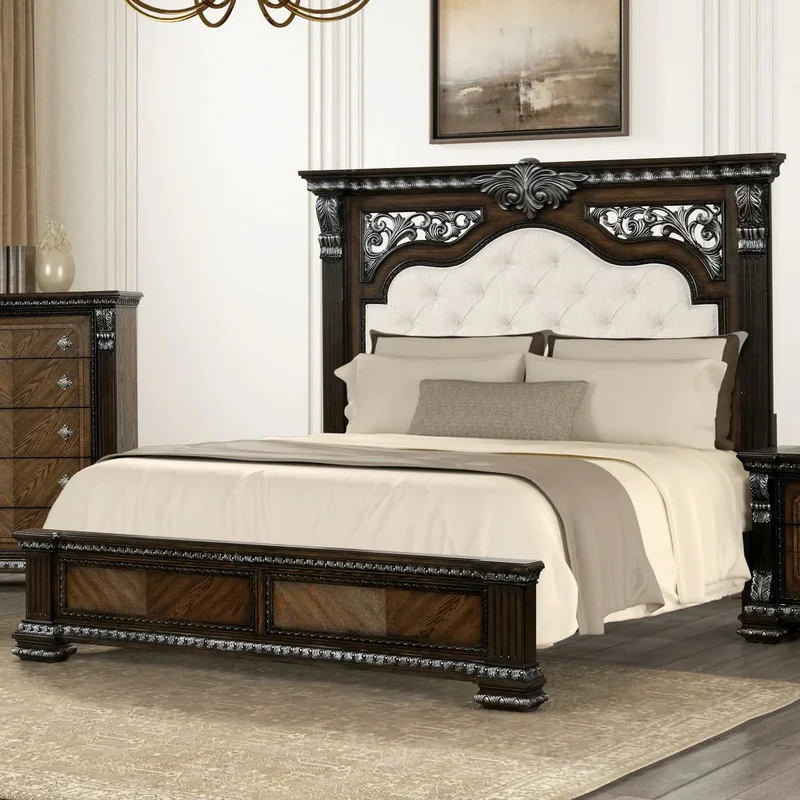 Promenade Traditional Ornate Carved King Bed