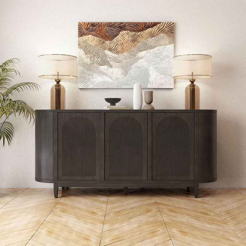 Sterling West Modern Farmhouse Dining Server in Ash Gray