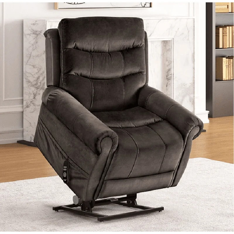 Dionysia Transitional Dark Gray Velvet Power Lift Recliner