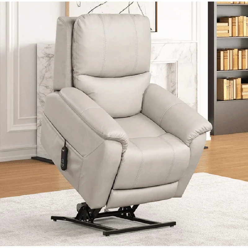 Ethelreda Power Lift Recliner with Heat & Massage - Light Gray