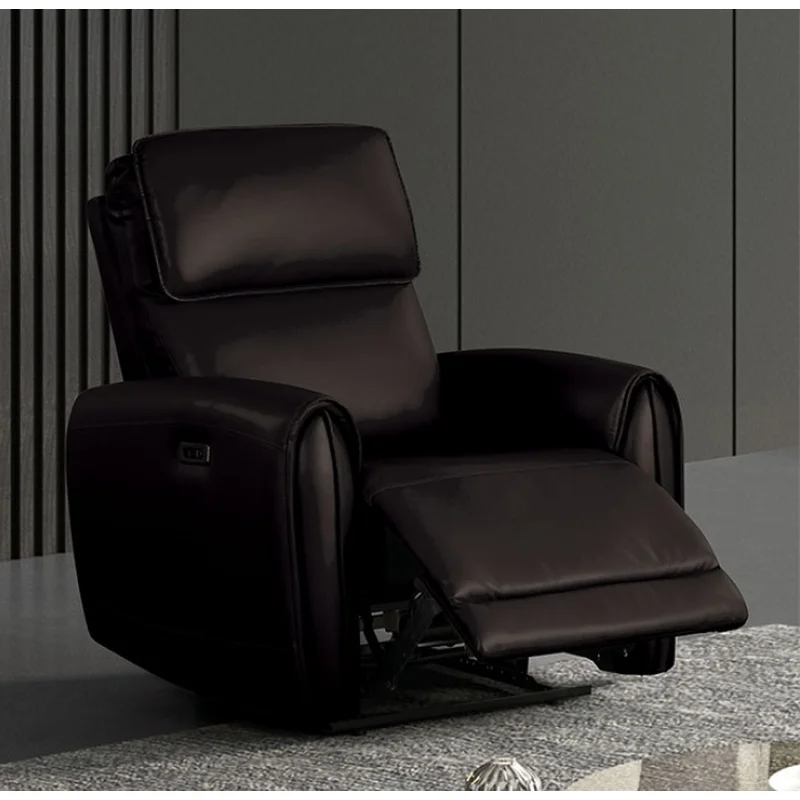 Schlieren Contemporary Leatherette Power Recliner Black