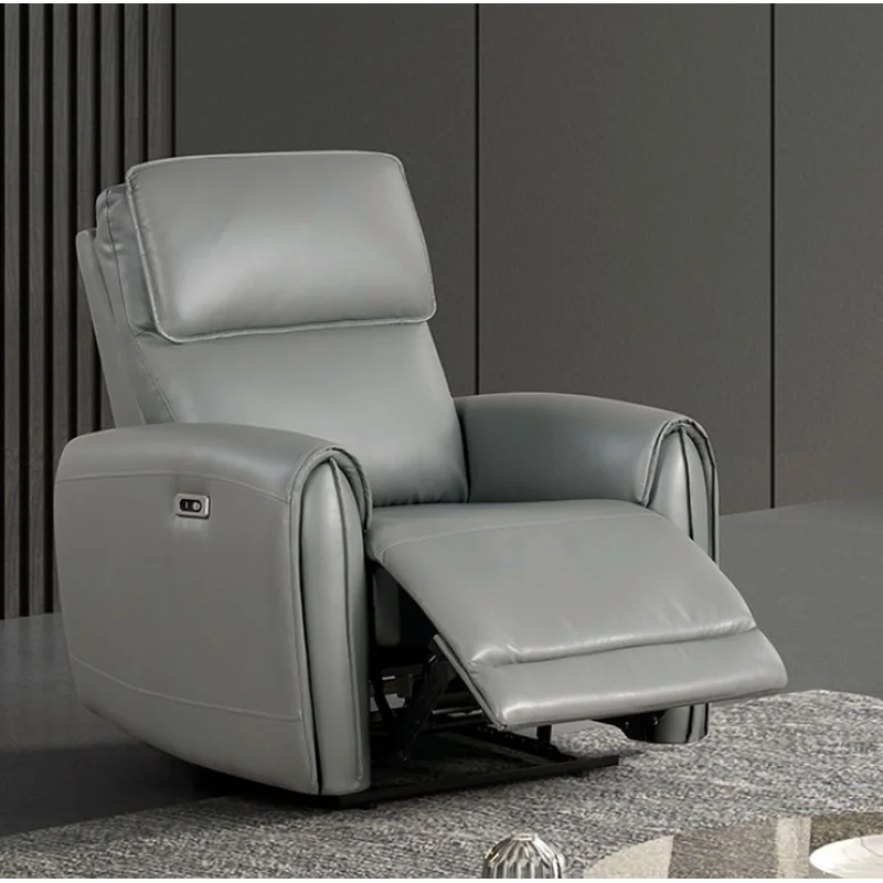 Schlieren Contemporary Leatherette Power Recliner Gray
