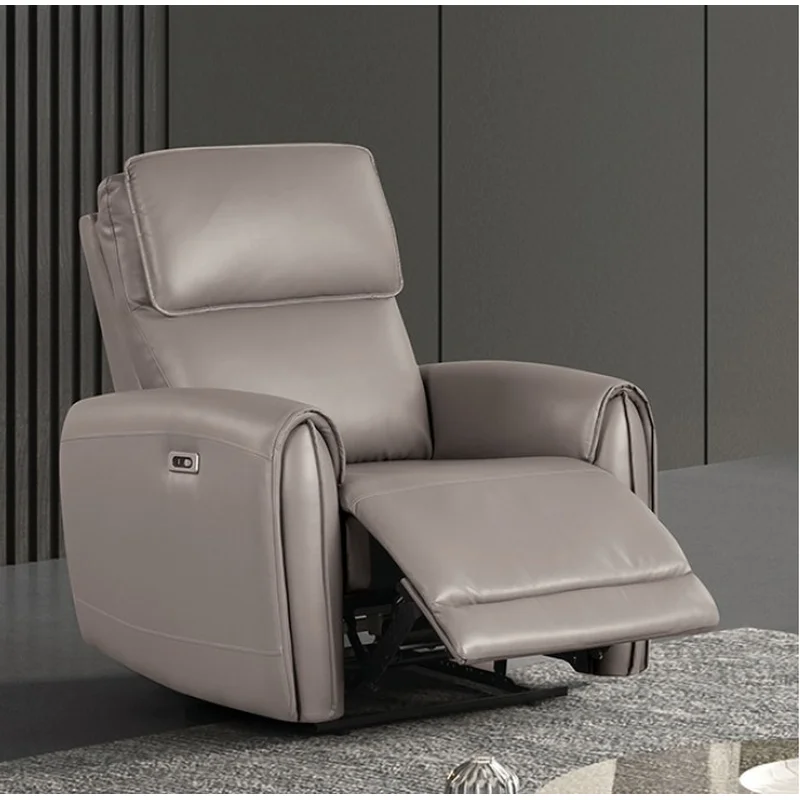 Schlieren Contemporary Leatherette Power Recliner Light Brown